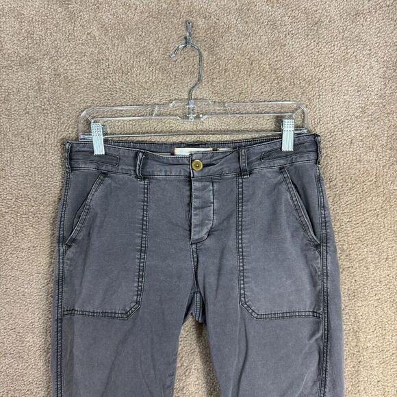 Hei Hei Wanderer Cargo Pants Womens 26 Gray Crop Button Fly Anthropologie Chinos - Picture 4 of 14